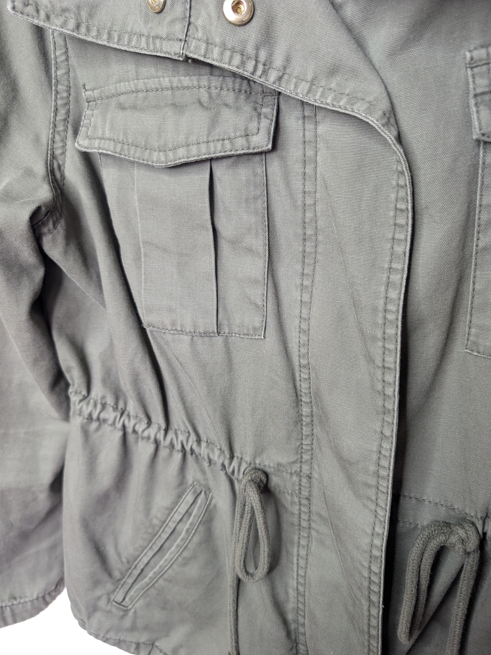 Old Navy Olive Utility Drawstring Jacket - Picture 3 of 5